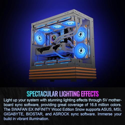 Image of Thermaltake SWAFAN 120 EX Infinity ARGB Sync Wood Edition (3 Pack) Snow