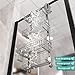 HapiRm Hanging Shower Caddy Organizer - Shower Shelf with 22 Hooks and 2 Toothbrush Holders, No Drilling Adjustable Hanging Bathroom Organizer - Silver