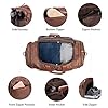 Weekender Bag with Shoe Compartment,Waterproof Leather Overnight Bag Beis Weekender Bag Mens Travel Duffle Bag Large Carry on Bag Travel Tote Duffel Bag for Men or Women-Brown #4