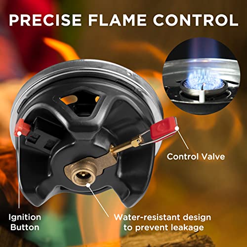 Hotdevil Backpacking Stove Camping Stove Portable Cooking System With Piezo Ignition,Mini Burner Backpacking Stove Kit, Ideal For Hiking Fishing Hunting Emergency & Survival #TOP2