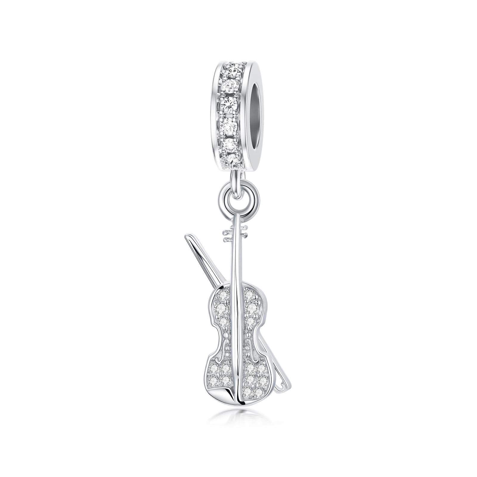 PROESS Bracciali per violino in argento Sterling 925, con ciondolo a forma di violino, per donne e ragazze