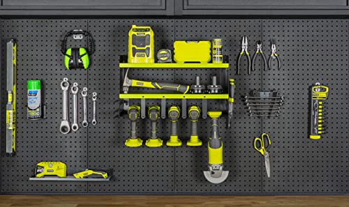 Toolganize Power Tool Organizer & Storage Wall Mount - Heavy Duty Metal Drill Holder & Cordless Tool Organizers Chest Rack - Premium Garage Utility Shelf & Pegboard Shed Workshop Shelving - Green #TOP5