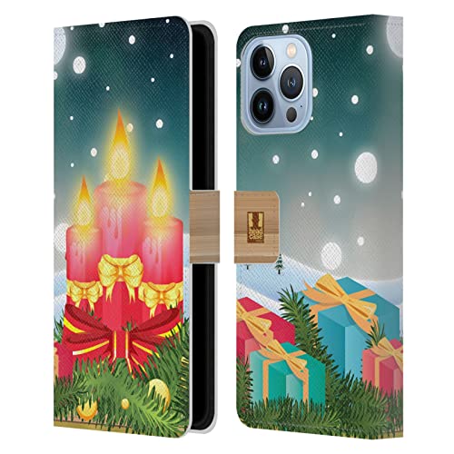 Carcasa de cuero iPhone 13 Pro MAX Head Case Designs estampado velas festivas