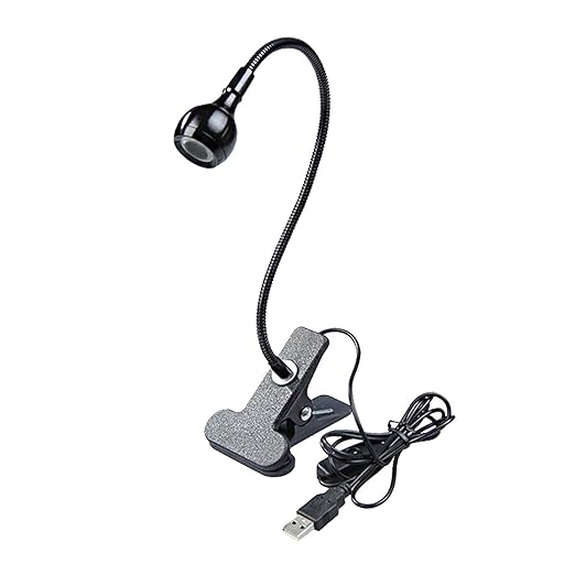 MYADDICTION USB Flexible Reading LED Desk Lights Clip-on Table Lamp Black Warm White