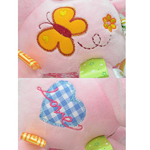 V Convey Music Bed Time Elephant Stuffed Animal Toys Kids Toddler Plush Baby Infant Strollers Crib Bedding Toys (Pink) #TOP2
