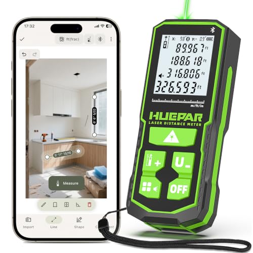 Huepar 330Ft Green Laser Measuring Tool with Bluetooth APP Control