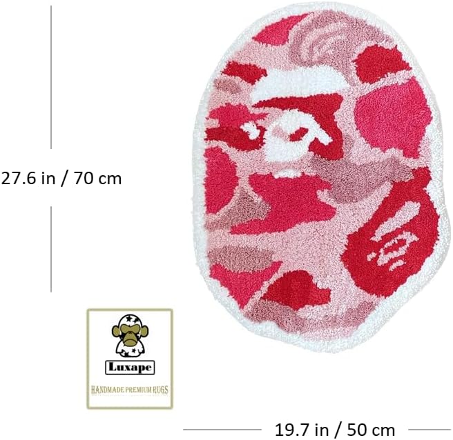 Miniatura 3 de Luxape Bape Rug - Alfombra Hypebeast hecha a mano y de alta calidad, 28 pulgadas de ancho x 20 pulgadas de largo, alfombra Hypebeast - Decoración de