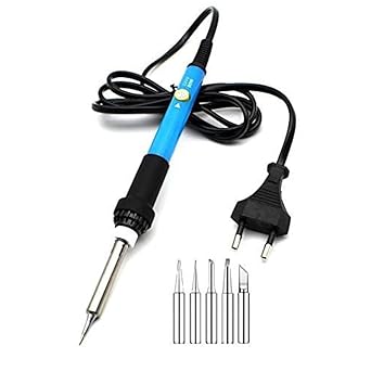 Wynhard Soldering Iron 60w 220V Temperature Adjustable Controller Welding Soldering Iron Soldering Kit Soldering Gun with 5 Bits Solder Iron Electric Soldering Machine (Soldering Iron With 5 Bits)