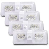 MICTUNING 12V Double LED Dome Light Fixture 3-Way Switch Interior Ceiling Lamp for RV Camper Trailer (4 Pack)