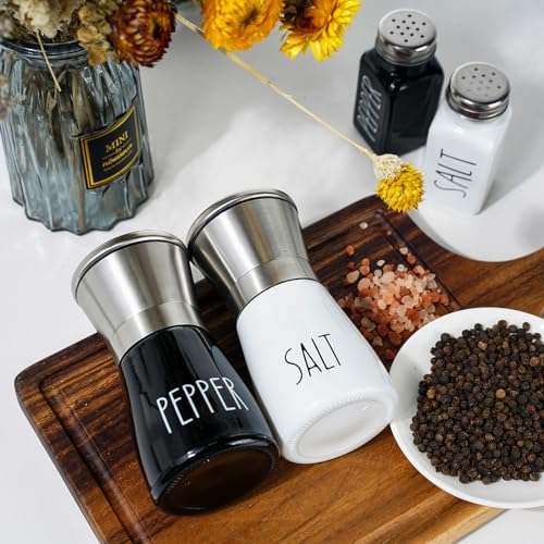 Set di 2 macine sale e pepe in bianco e nero, set