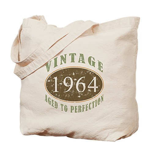 CafePress 1964 Vintage Birthday Tote Bag Natural Canvas Tote Bag, Reusable Shopping Bag