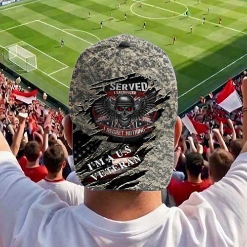 Image of Skull Cap, Gifts for Men, Skull Us Flag Skeleton Gothic Horror, Black Baseball Cap, Adjustable Caps Sun Hat