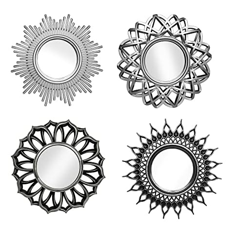 Small Mirrors Wall Décor Set of 4 | Gold Round Mirrors for Room & Home Decor | Accent Mirrors Wall Art for Living Room, Bedroom & Dinning Room | Decorative Mirrors… Cover