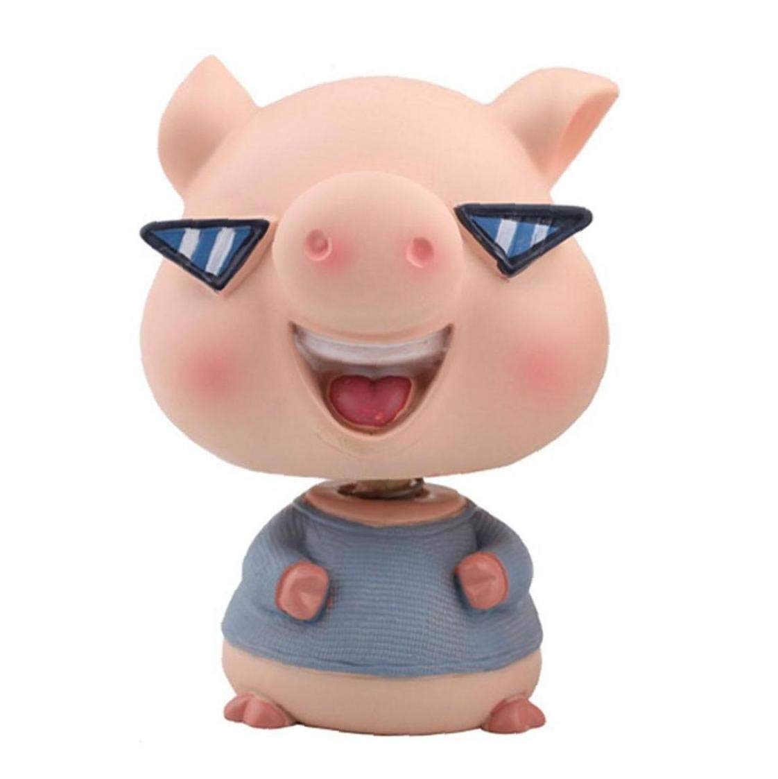 Hotaden Car Nodding Pig Cute Pig Ornaments Shaking Bobblehead Bobbing Head Pigs Car Interior Dashboard Decoration Creative Gifts