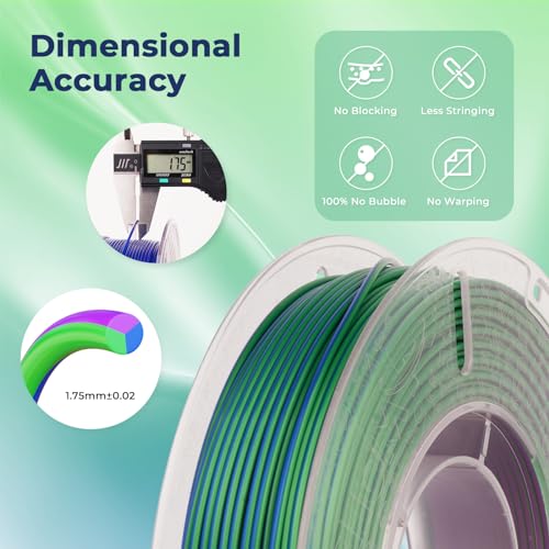 Image of AMOLEN Silk PLA Filament 1.75mm, Triple Colors 3D Printer Filament Bundle, Shiny 3D Printer Filament Dimensional Accuracy + /- 0.02mm, Silk PLA Filament Fits for Most FDM 3D Printers, 200g X 4 Pack