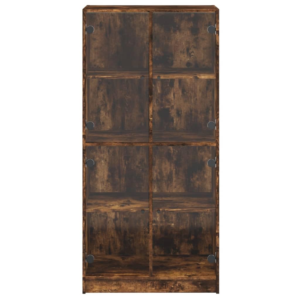 Mobile alto con ante in legno di rovere affumicato, 68 x 37 x 142