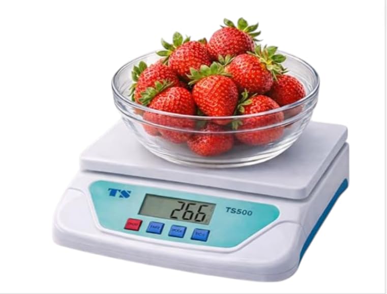TS 500 Digital Weighing Scale for Kitchen & Shop | Electronic Weight Machine with LCD Display | High Accuracy Food & Grocery Scale | Multipurpose Weight Scale Digital Weighing Scale 30kg Capacity