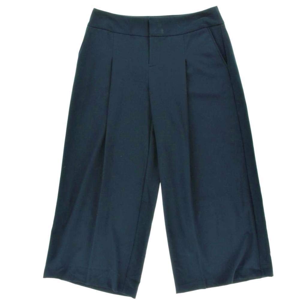 INC International Concepts 89 Womens Navy Blue Pleated Front Coulottes Gauchos Cropped Pants SZ 10 New with Tags