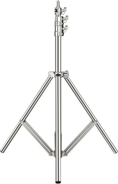 NEEWER 79"/2m Stainless Steel Light Stand, Spring Cushioned Heavy Duty Photography Tripod Stand with 1/4 to 3/8 Universal Screw Adapter for Strobe, LED Video Light, Ring Light, Monolight, Softbox