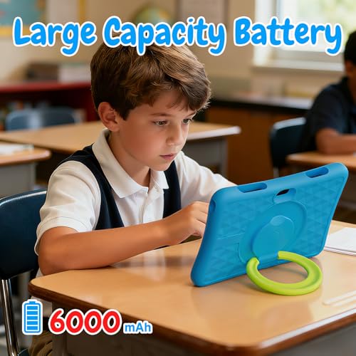 Image of ZZB 10 Inch Android 15 Tablet for Kids with Case, 8GB (3+5 Extended) RAM + 32GB Storage (Supports 1TB Micro SD), 6000mAh Long Battery, Dual Cameras, Android Tablets Tablets for Kids