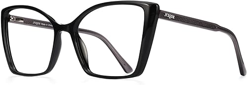 JFXQDR Lentes de gran tamaño con bloqueo de luz azul para mujer, diseño de ojo de gato moderno para computadora y videojuegos, antirreflejos y UV