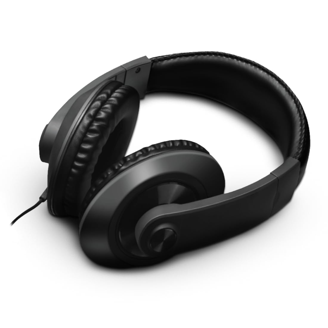 Walk Audio Black Wired Over-Ear Cushioned Headphones 3.5mm Jack, Bass Boost TruSound Technology