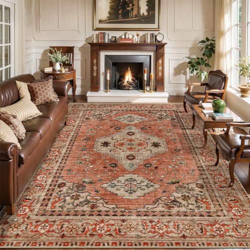 Image of Tangsoo Boho 6x9 Washable Area Rugs for Living Room, Oriental Non Slip Rug