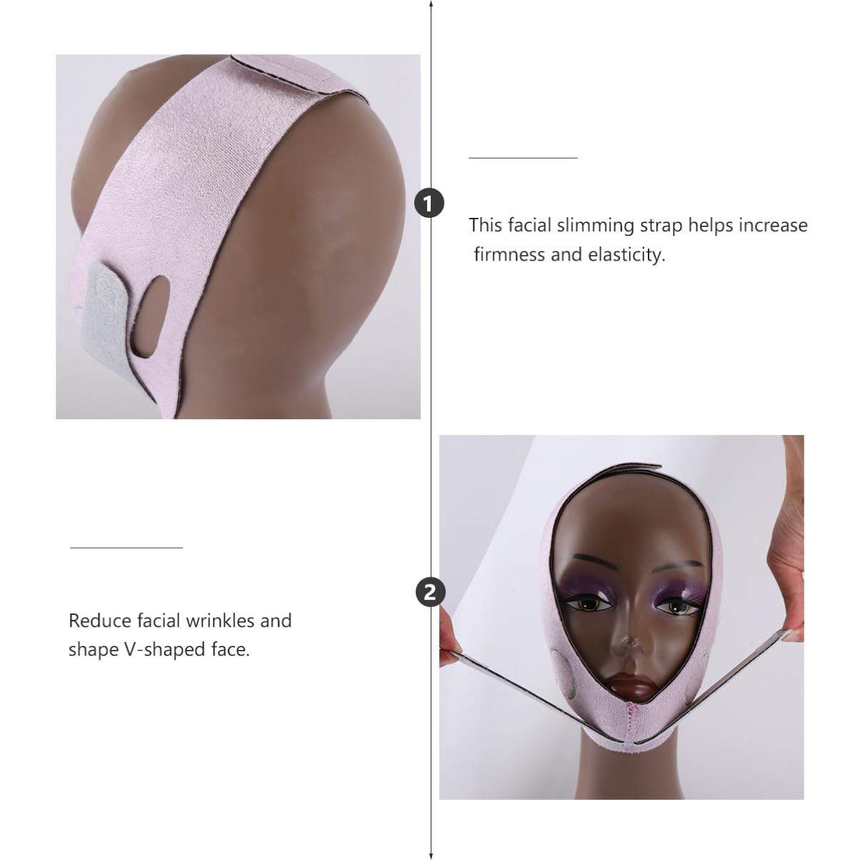 Healeved 3 Pièces Ceinture Fine Pour Le Visage -double Menton Bande De Lifting Bandages Élastiques Dispositif Réducteur Double Menton Sangle De Raffermissement Menton Joue Mince