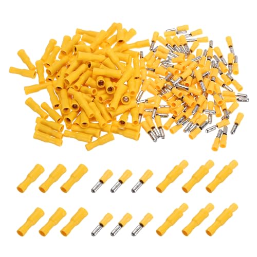 Conectores termorretráctiles de cable 16-14 AWG terminales de crimpado amarillos impermeables de 100u