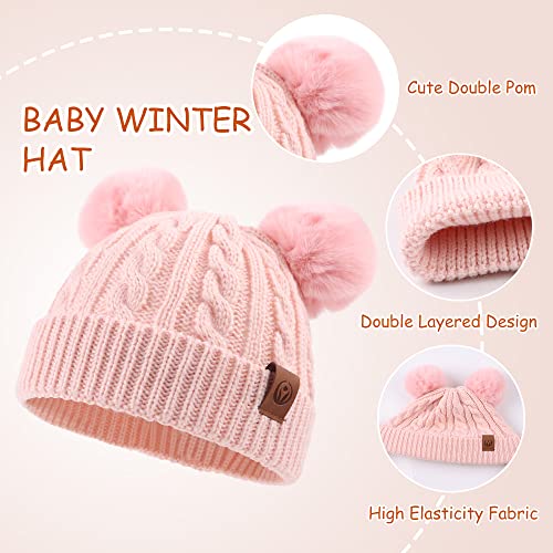 Image of Yuoahcn Kids Winter Beanie Hat Scarf Gloves Set Knit Warm Toddler Winter Cap Gloves Neck Warmer for Boys Girls 1-8 Year