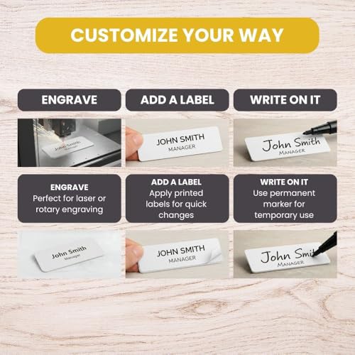 Name Tag/Badge Blanks - 10 Pack - White 1-1/2" X 3", Round Corners, Magnetic Backing by All Quality - Used condition - Image 3