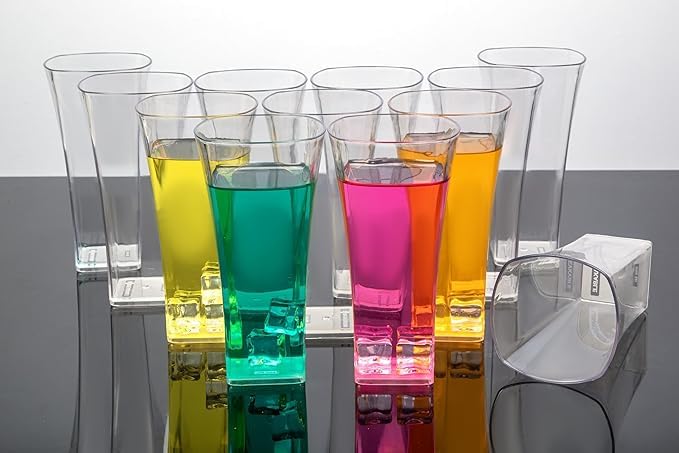 Image of SORATH Premium Drinking Glasses Set - Pcs Transparent Glassware | Stylish Tapered Glass Tumblers for Water, Juice & Cocktails | Modern Everyday Drinkware for Home & Commercial Use (Clear, Pack of 12)