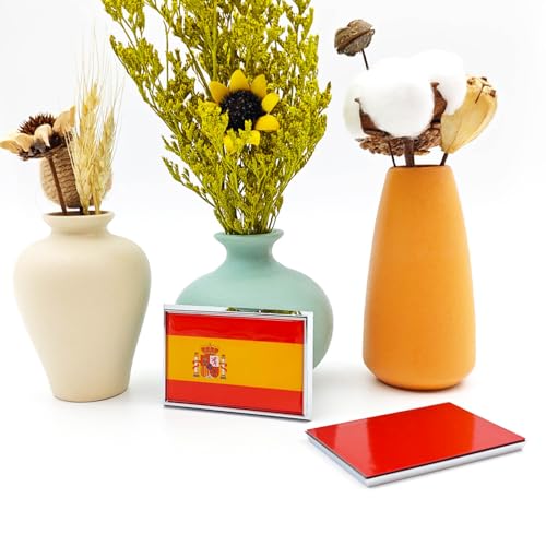 Image of Spain Flag Sticker Emblem Spanish Decal Car Chrome Flags, 2 Pack, 3 x 2 inches