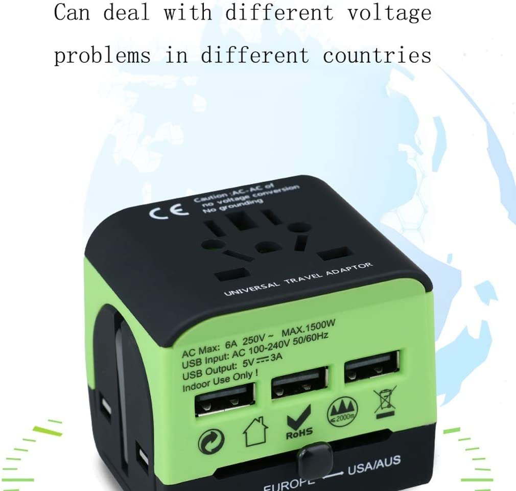 Adattatore da Viaggio Universale 100-250 V Un Adattatore per Presa CA per Caricabatterie da Parete Internazionale per Europa Regno Unito USA AU Asia 150+ Paesi