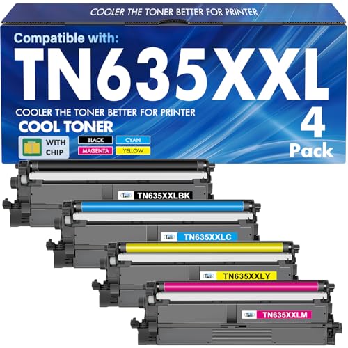 Image of TN635XXL Toner Cartridge Set TN-635XXL Compatible Replacement for Brother TN635XXL TN 635XXL TN635XXLBK for HL-L8430CDW HL-L8430CDWT HL-L8570CDW MFC-L8930CDW MFC-L8970CDW MFC-EX575 Ink Printer 4 Pack