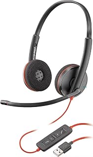 Poly Blackwire 3220 Wired Stereo Headset with Noise-Canceling Boom Mic - USB-A for PC/Mac Calls & Webinars
