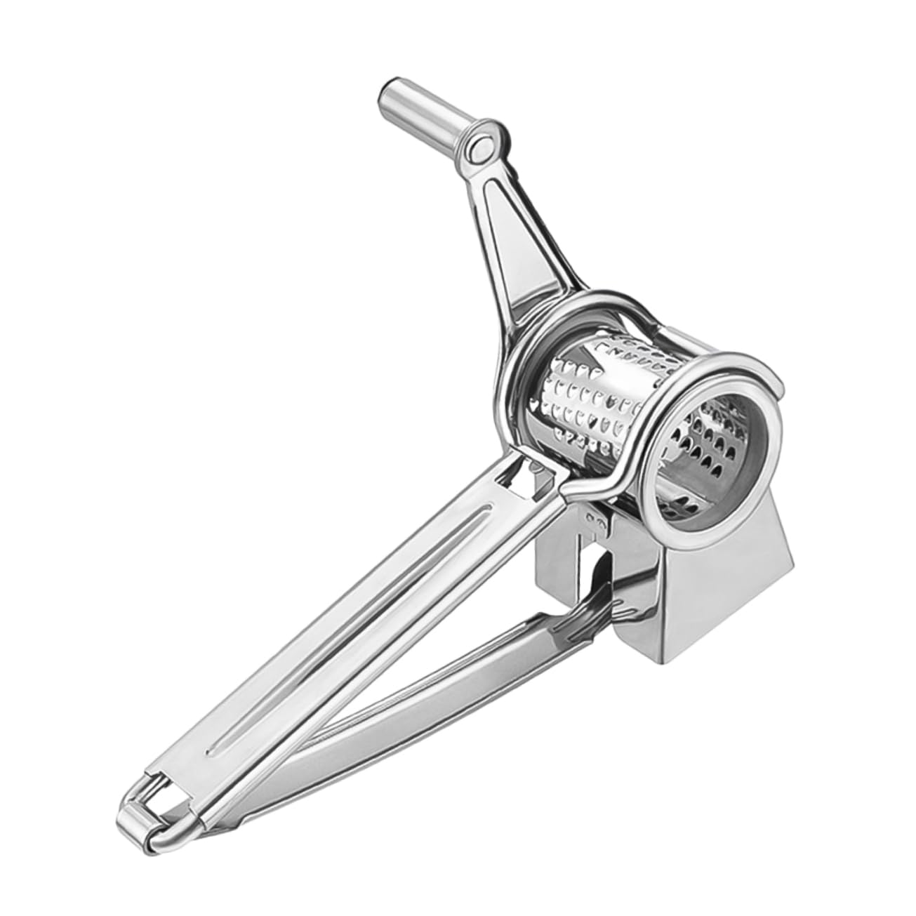 Cabilock 1Pc Stainless Crank Cheese Grater Crank Grater for Garlic Cheese Easy to Clean Dishwasher Safe Suitable for Kitchen Use Dessert Shops Silver Finish