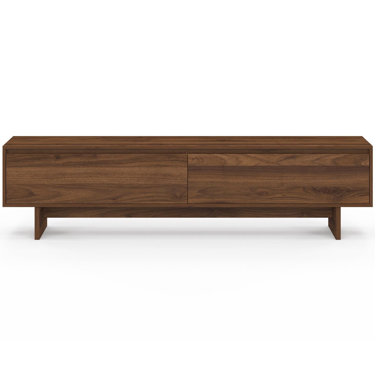 IDMarket - Meuble TV 180 cm Yuri 2 Portes Effet Noyer