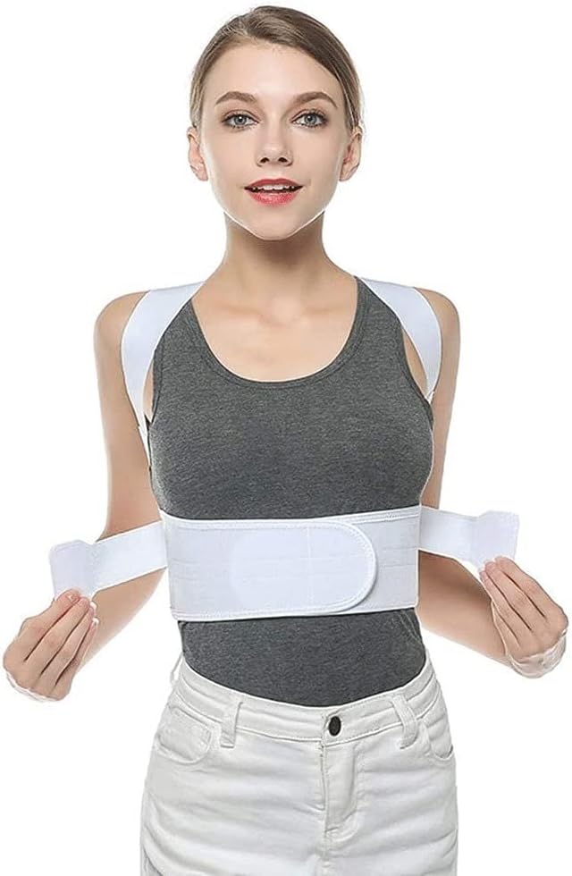 Adjustable Posture Corrector Back Brace for Men & Women Posture Correction Lumbar Shoulder Support Breathable Back Pain Belt Strap Relieves Pain (Size : XL)