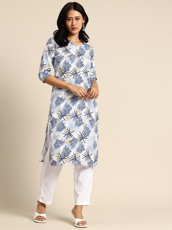 Image of JAKHANA Women's Crepe Printed Casual Straight Calf Length Round Nick Kurta Pack of 4