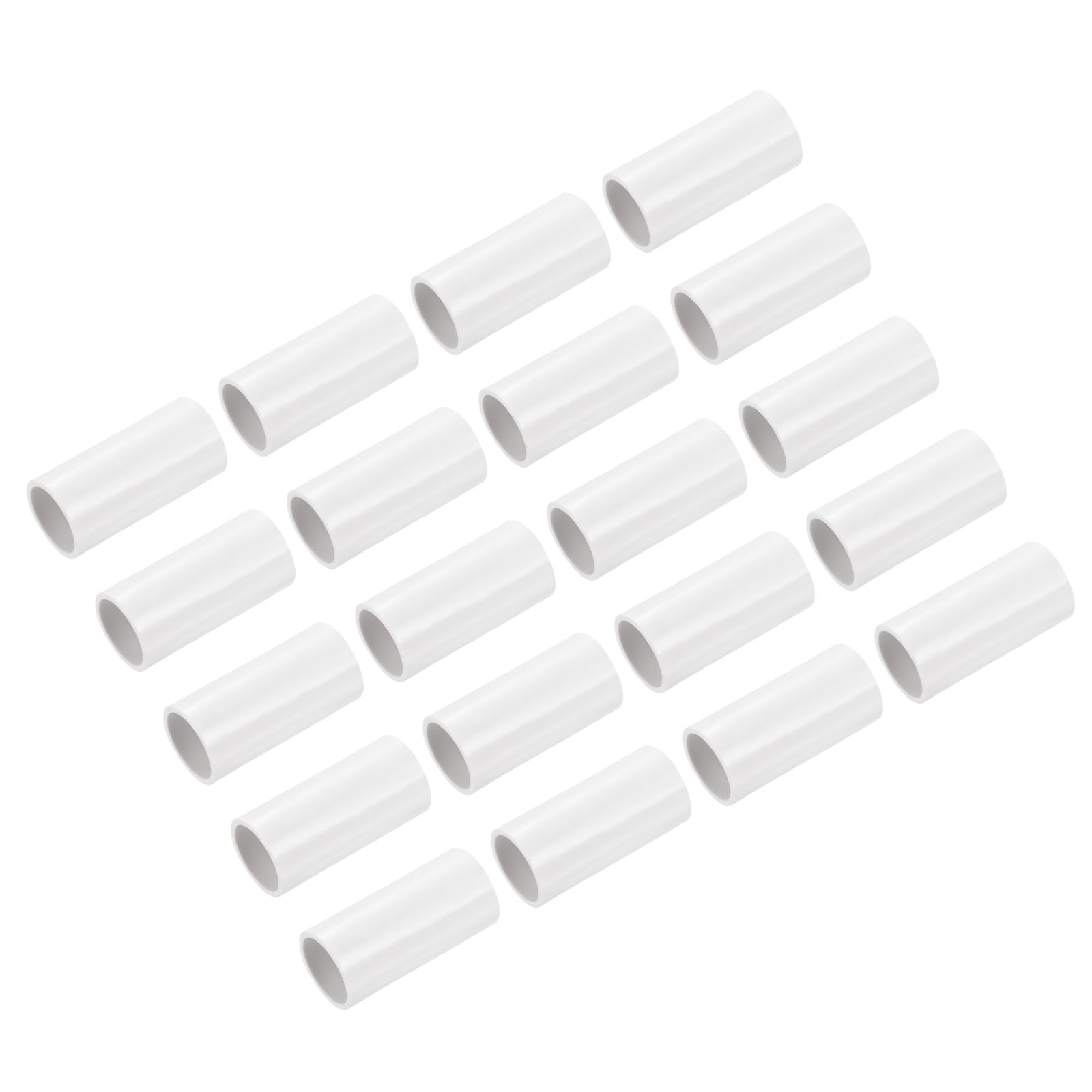 QUARKZMAN Raccord Droit de Conduit en PVC de 20 mm, Efficacité de Raccordement, Couleur Blanche, pour Tuyau Électrique Domestique, Lot de 50