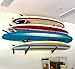StoreYourBoard Timber Surfboard Wall Rack, Holds 4 Surfboards, Wood Home Storage Mount System, Cherry Wood