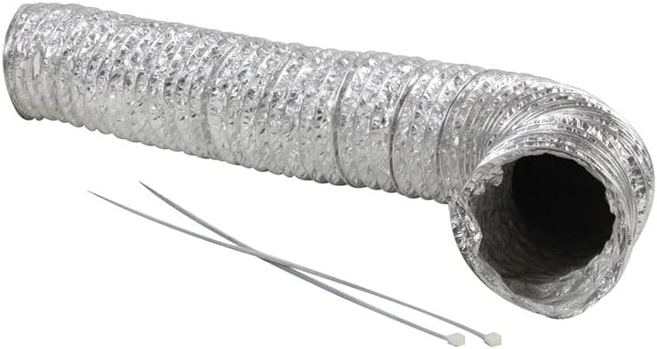 Clothes Washer/Dryer Vent Installation Kit Inside Vent Kit With 5 Foot Length And 4 Inch Diameter Flexible Metallic Vent Hose/Two Cable Ties