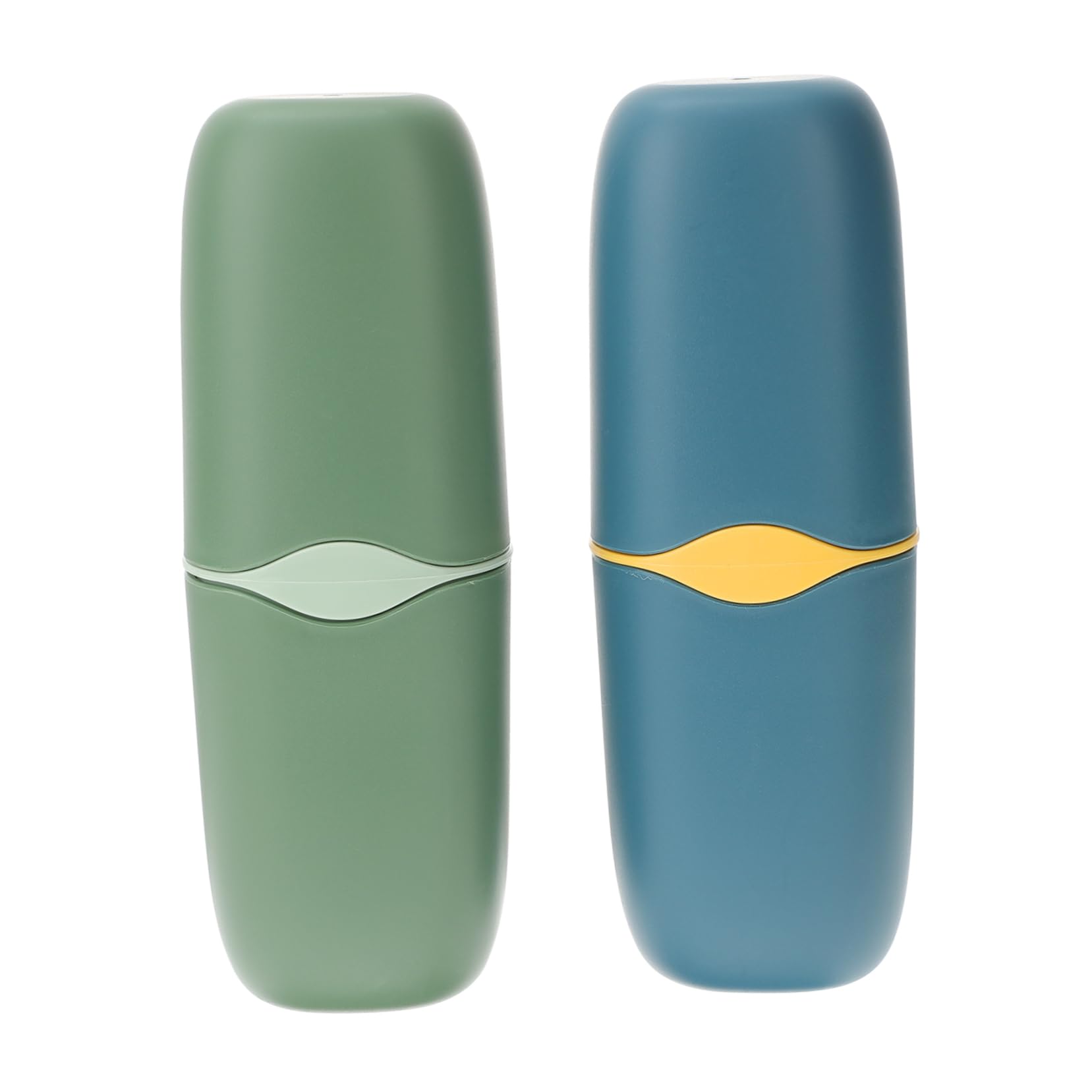 PACKOVE 2pcs Portable Wash Storage Cup Travel Toothpaste Holder Toothbrush Organizer Green Blue Compact Easy to Clean Multi Purpose Design for Home Travel