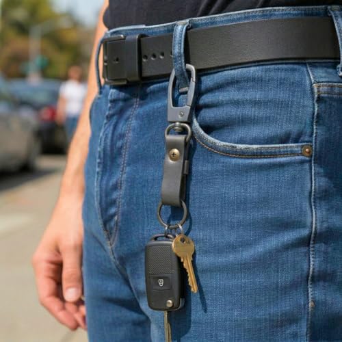 Image of THE MEN THING - Stylish Multicolor Stainless Steel Keychain for Men & Boys (URBAN AXIS BLACK)