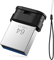 Vista 1 de Unidad flash USB 3.0 de 64 GB, mini memoria impermeable con orificio para cordón, Plug and Play, almacenamiento portátil para computadora, laptop