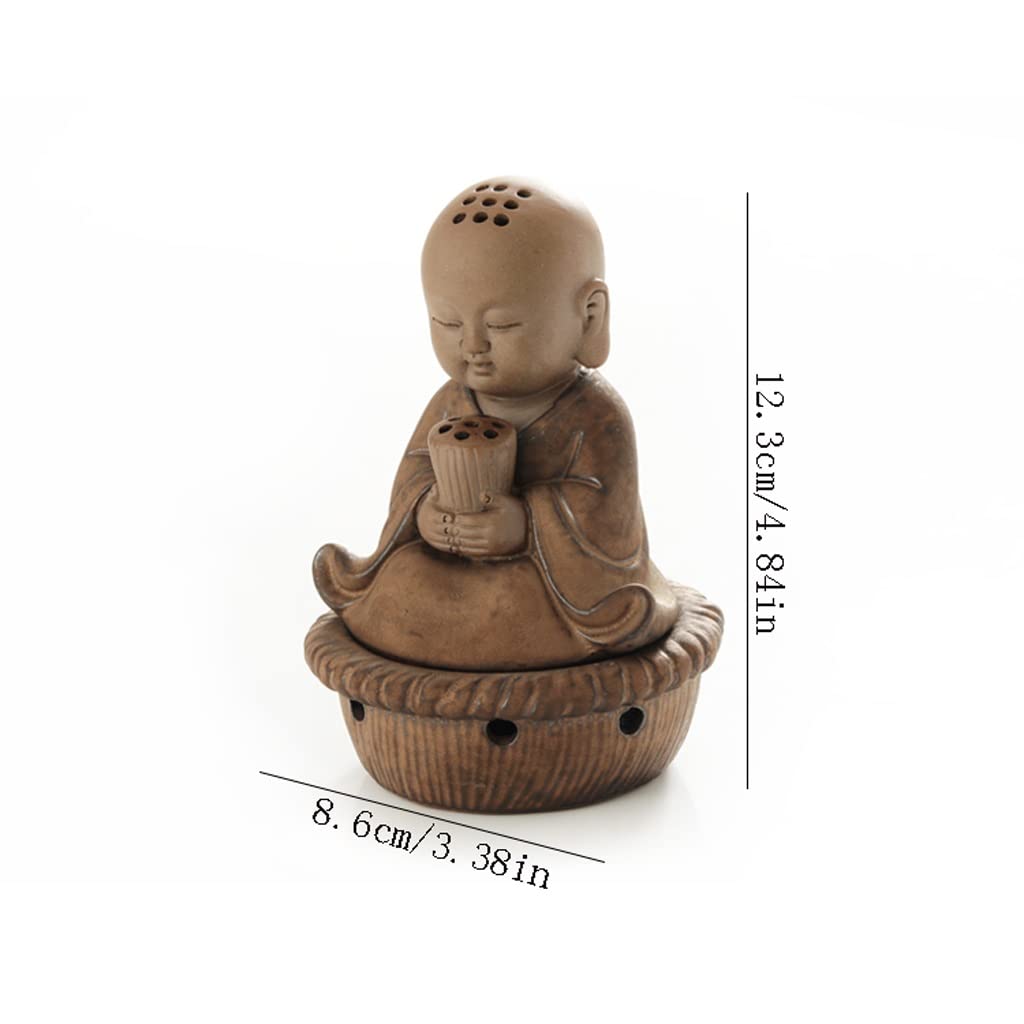 Quemador de Incienso Estufa de Incienso Creativa de cerámica pequeño Monje Estufa de aromaterapia hogar Interior Retro sándalo decoración Antigua Madera de agar Porta Incienso