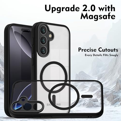 Image of V-TAN Back Cover for Samsung Galaxy A35 5G | TPU | Transparent Crystal Clear Magnetic Case Compatible with Samsung Galaxy A35 | Slim Fit, Camera Protective Shockproof Mobile Cover Design (Black)