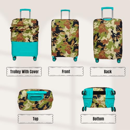 Image of Printed Polyester Suitcase Cover Stretchable Luggage Protector Trolley Bag Cover Travel Accessory (Fogi Malti-M)