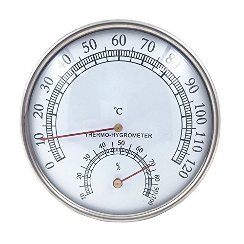 Futaba Stainless Steel Temperature and Humidity Gauge Amazon.in